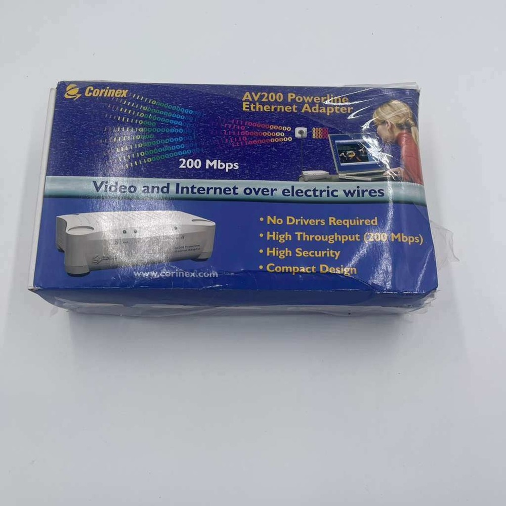 Corinex AV200 Powerline Ethernet Adapter 200 Mbps‎ Video Internet Over Wires